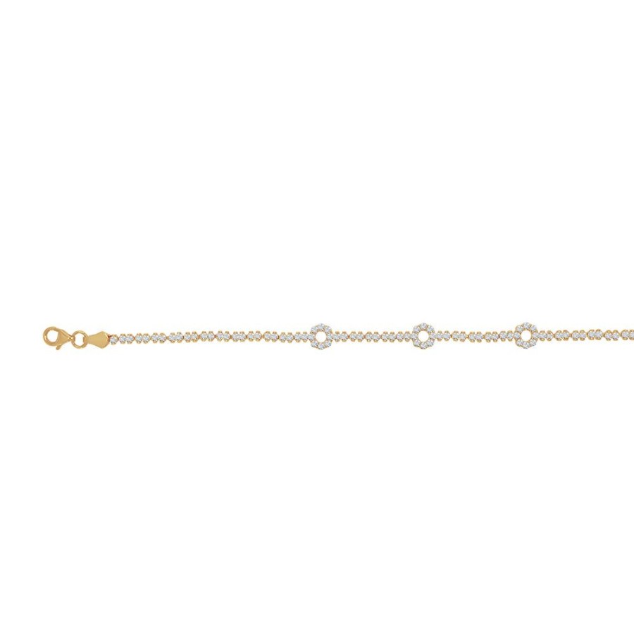 Joyeria Fina Infiniti Joyas Pulseras Dama | Pulsera Oro 10K - Estilo Brazalete Tenis Con Zirconias