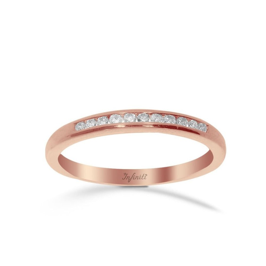 Joyeria Fina Infiniti Joyas Churumbelas | Churumbela Oro Rosa 14K - Diamante 10 Puntos Estilo Canal