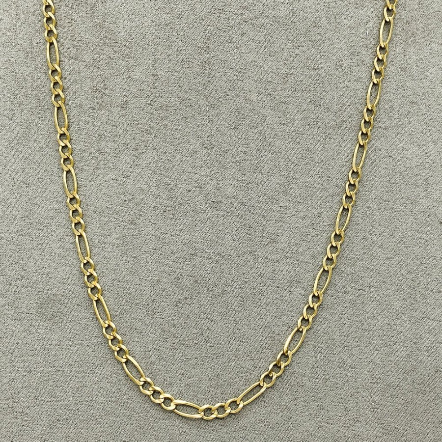 Joyeria Fina Infiniti Joyas Cadenas 14K | Cadena Oro 14K - Eslabon 3X1 De 60 Cm, Ancho 4 Mm,