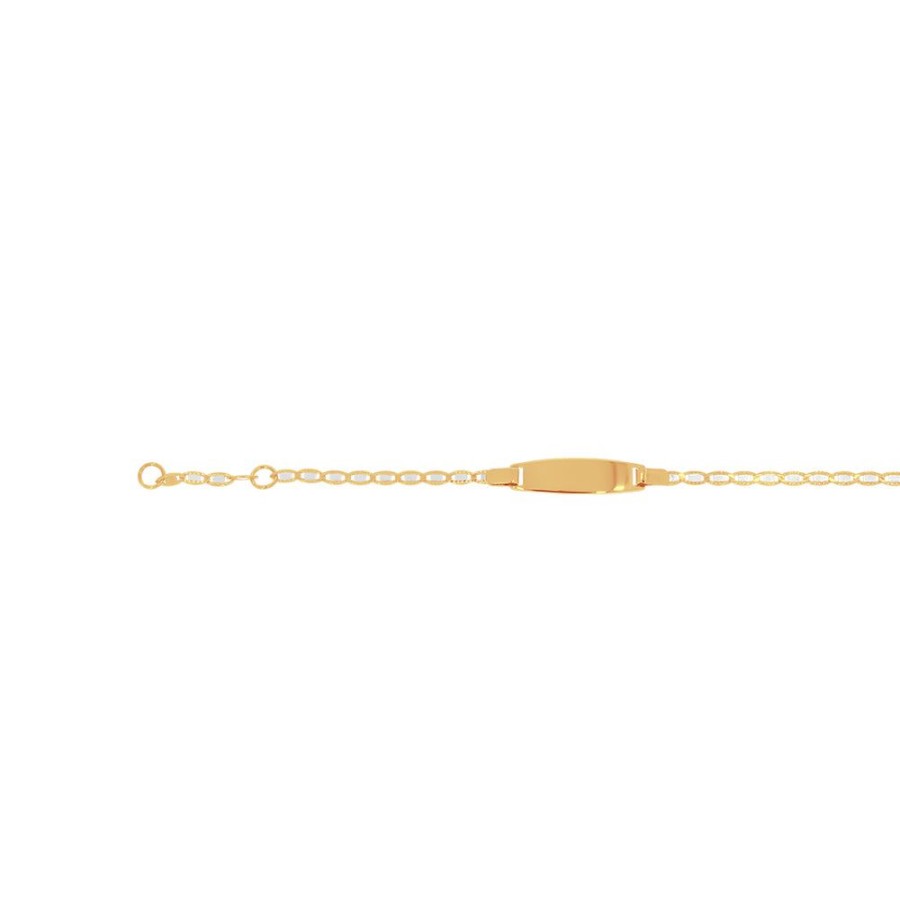 Joyeria Fina Infiniti Joyas Nino & Bebe | Esclava Oro 10K - Placa Con Cruz, Ajustable De 12 A 14 Cm