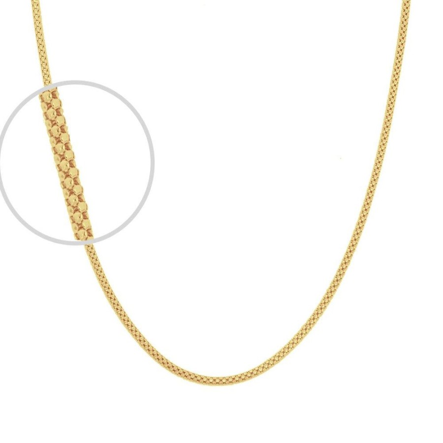 Joyeria Fina Infiniti Joyas Cadenas 14K | Cadena Oro 14K Popcorn 45 Cm, Ancho 1.2 Mm