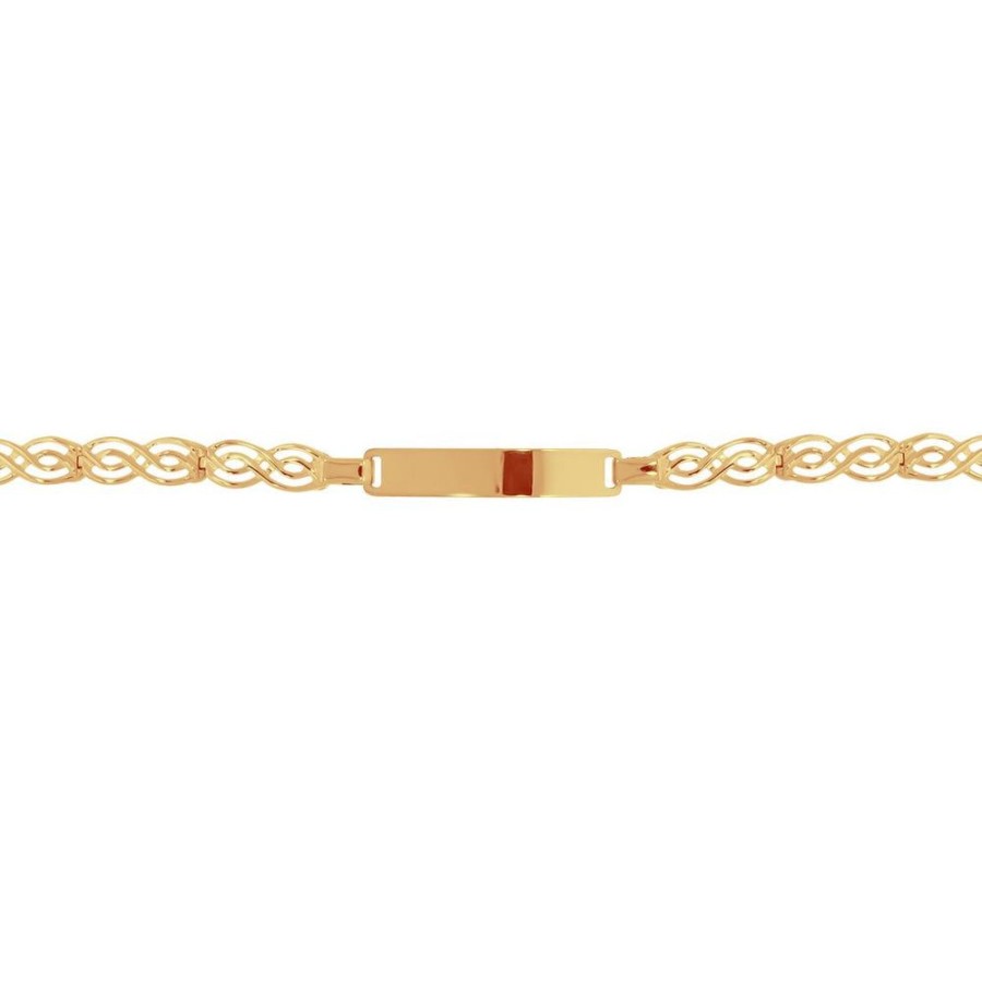 Joyeria Fina Infiniti Joyas Dama | Esclava Oro 10K, Doble Infinitos, 15.5 Cm Largo, Ancho 5 Mm