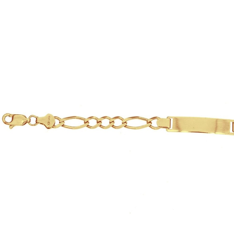 Joyeria Fina Infiniti Joyas Nino & Bebe | Esclava Oro 10K - Tejido 3X1 12.5 Cm Largo, Ancho 5 Mm