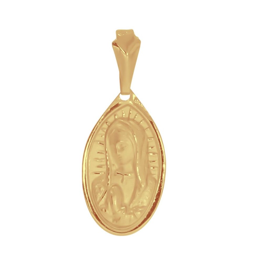 Joyeria Fina Infiniti Joyas Medallas | Medalla Oro 14K - Virgen De Guadalupe 3.2 Cm