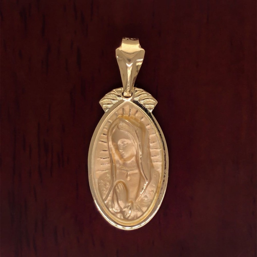 Joyeria Fina Infiniti Joyas Medallas | Medalla Oro 14K - Virgen De Guadalupe 3.2 Cm