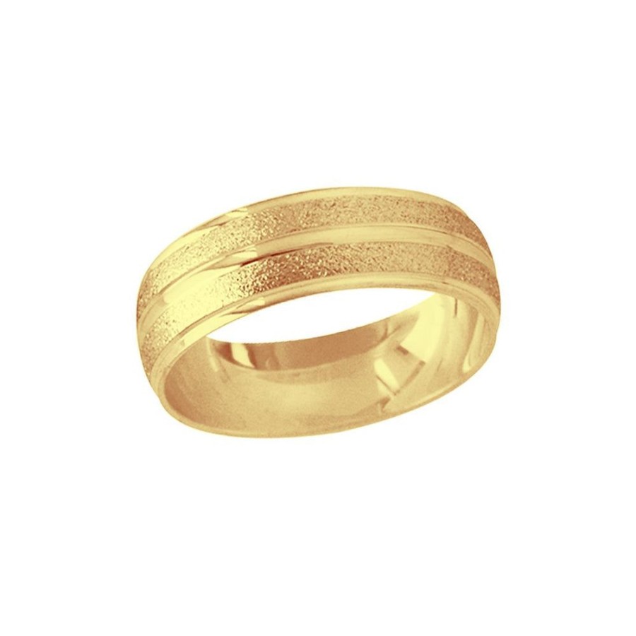 Joyeria Fina Infiniti Joyas Argollas Matrimoniales | Argolla Oro Amarillo 14K - Acabado Liso Diamantado, Ancho 6 Mm