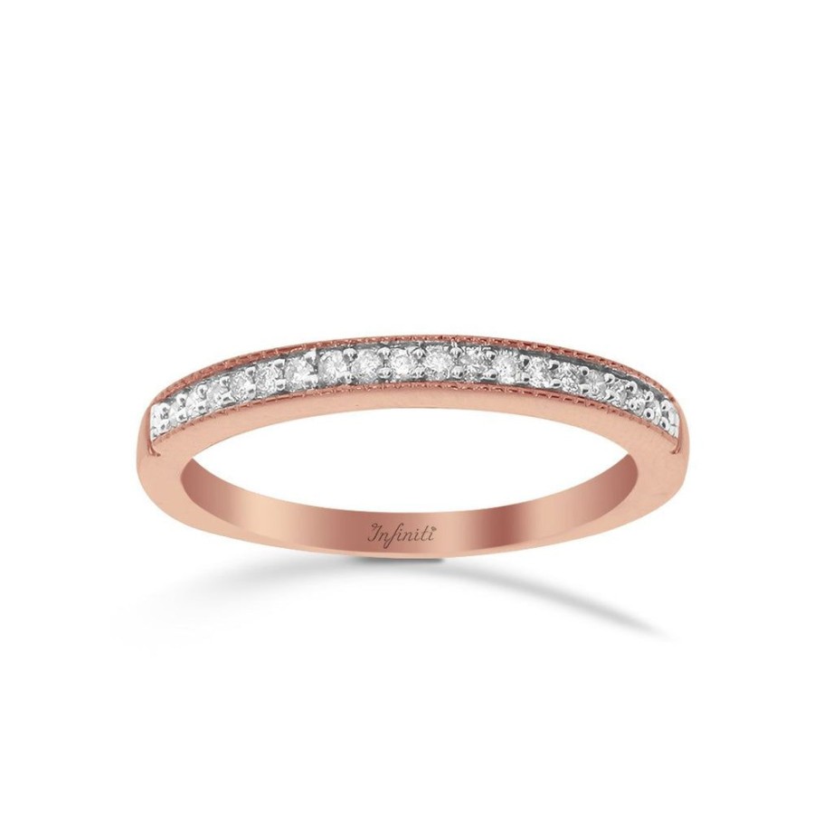 Joyeria Fina Infiniti Joyas Churumbelas | Churumbela Oro Rosa 14K - Diamante 10 Puntos Estilo Canal