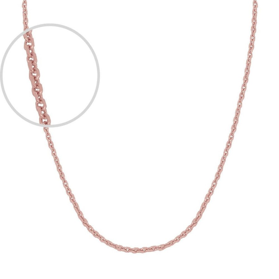 Joyeria Fina Infiniti Joyas Cadenas 10K | Cadena Oro Rosa 10K Rolo 44 Cm, Ancho 1 Mm