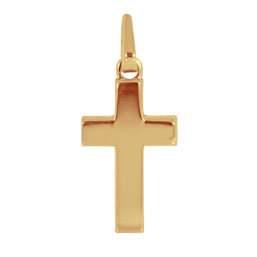 Joyeria Fina Infiniti Joyas Cruces | Cruz Oro 14K - Lisa De 2 Cm Alto, 1 Cm Ancho