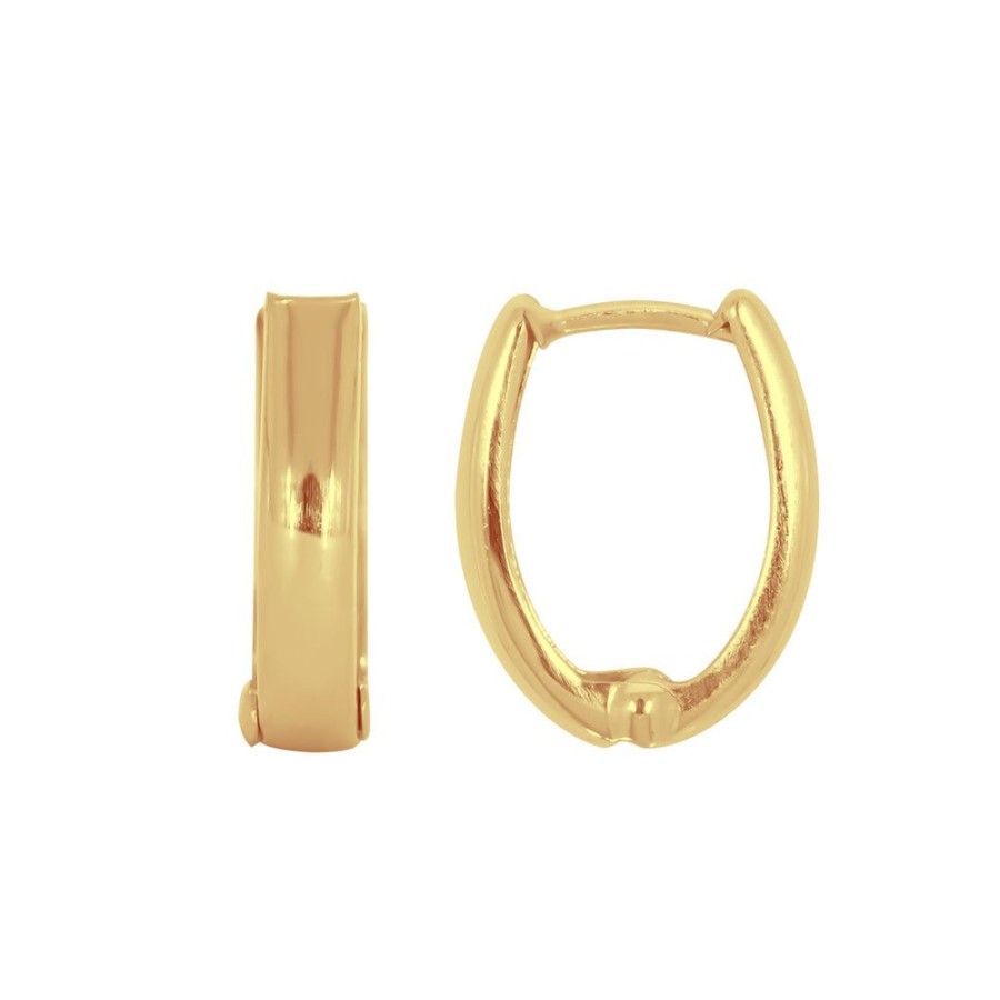 Joyeria Fina Infiniti Joyas Huggies | Huggies Oro 10K - Liso Ancho 3.25 Mm