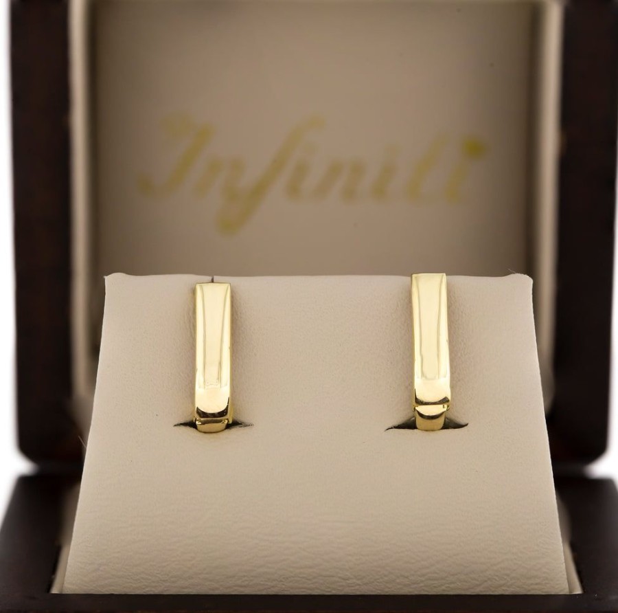 Joyeria Fina Infiniti Joyas Huggies | Huggies Oro 10K - Liso Ancho 3.25 Mm