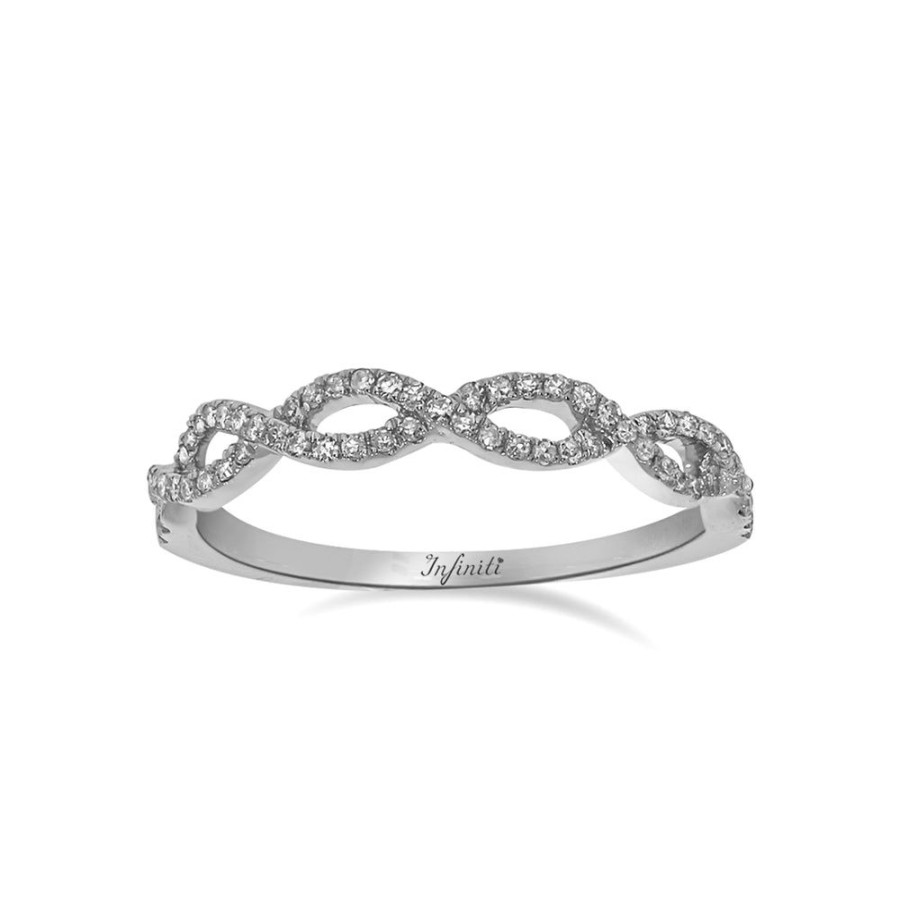 Joyeria Fina Infiniti Joyas Churumbelas | Churumbela Oro Blanco 14K, Diamantes De 15 Puntos Totales