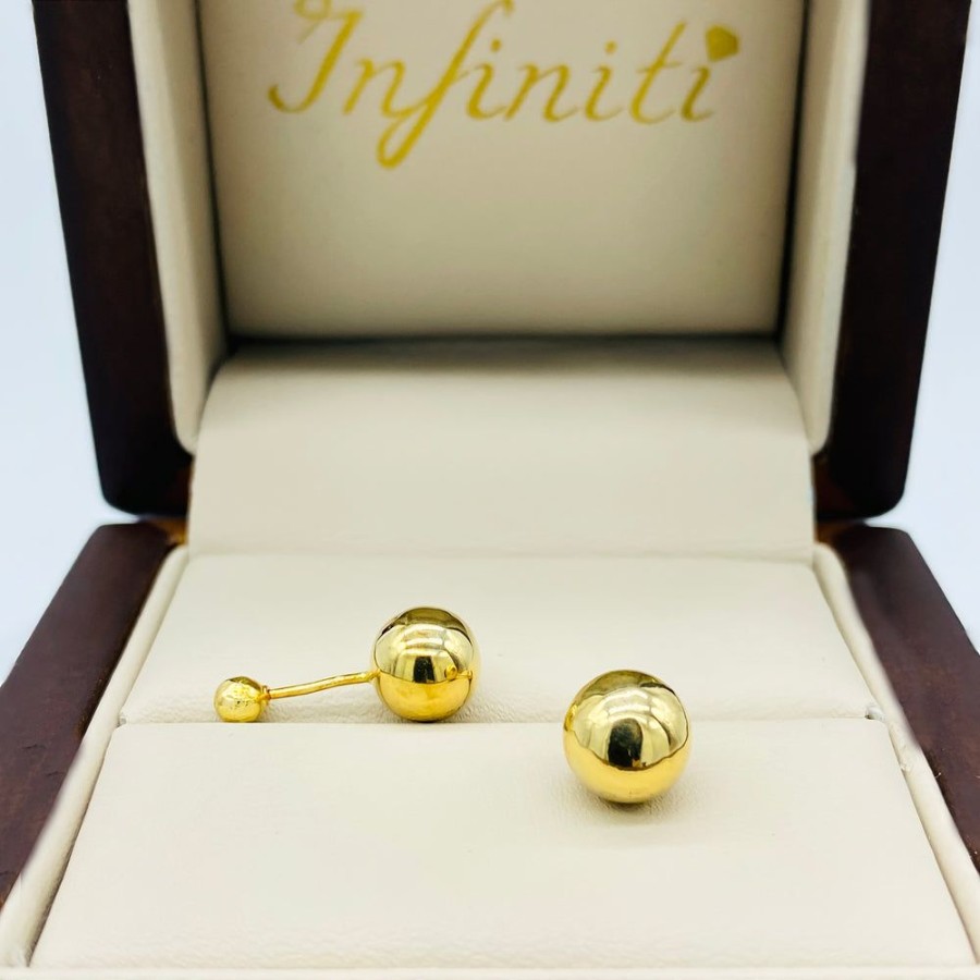 Joyeria Fina Infiniti Joyas Broqueles | Broquel Liso 6 Mm, Oro 14K