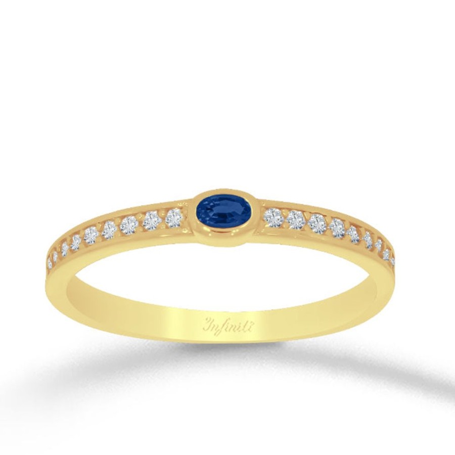 Joyeria Fina Infiniti Joyas Churumbelas | Anillo Oro 10K - Zirconia Azul