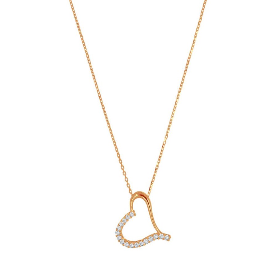 Joyeria Fina Infiniti Joyas Gargantillas | Gargantilla Oro 10K - Corazon Con Zirconias