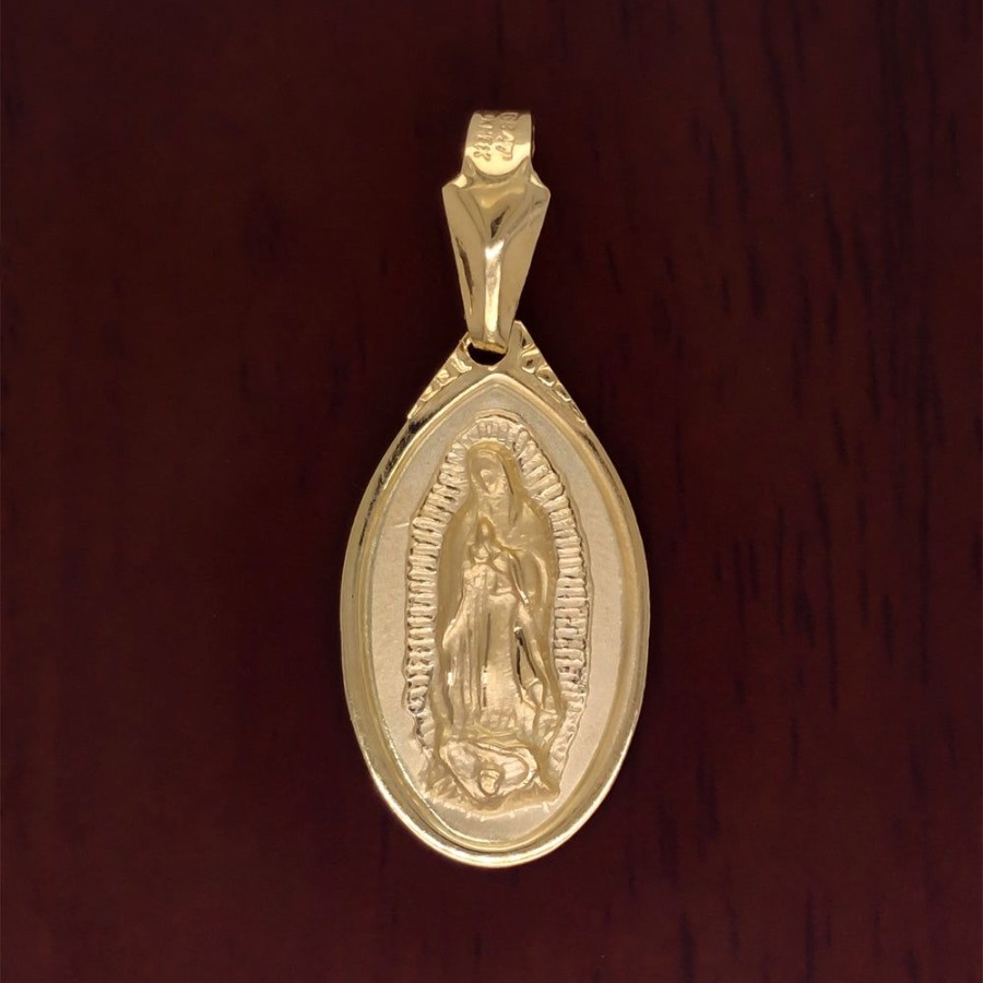 Joyeria Fina Infiniti Joyas Medallas | Medalla Oro 14K - Virgen De Guadalupe 2.1 Cm