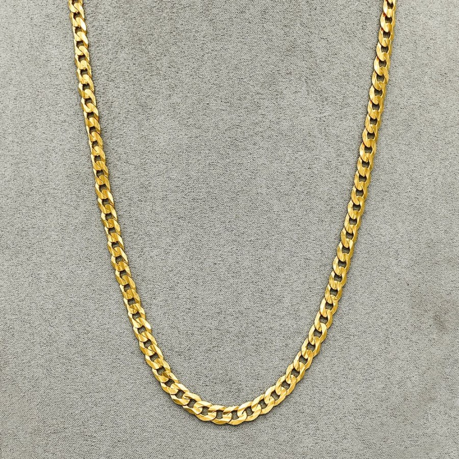 Joyeria Fina Infiniti Joyas Cadenas 10K | Cadena Barbado Oro 10K, 60 Cm De Largo, 6 Mm De Ancho