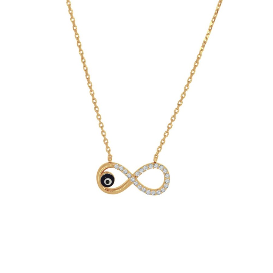 Joyeria Fina Infiniti Joyas Gargantillas | Gargantilla Oro 10K - Infinito Con Ojo Turco