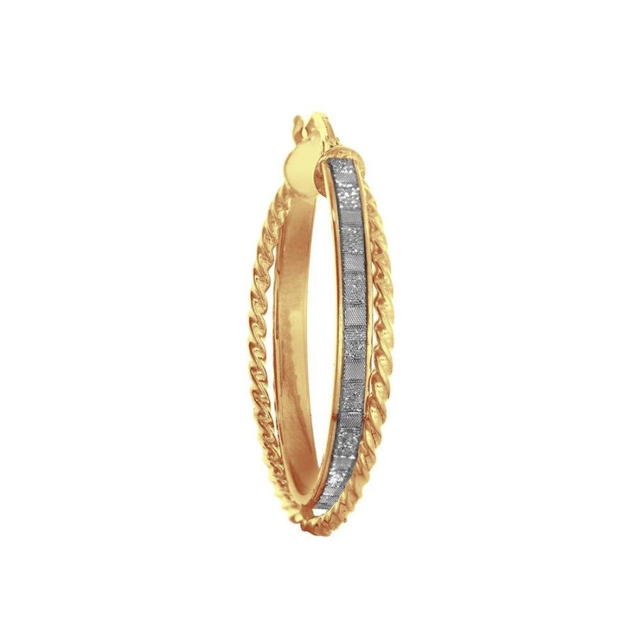 Joyeria Fina Infiniti Joyas Arracadas | Arracada Diamantada 2.3 Cm De Diametro, Oro 10K