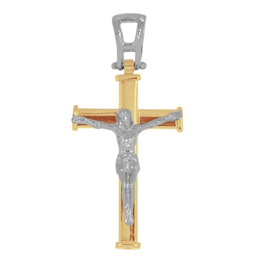 Joyeria Fina Infiniti Joyas Cruces | Cruz Oro 10K - Con Cristo Blanco 3.5 Cm Alto, 1.8 Cm Ancho