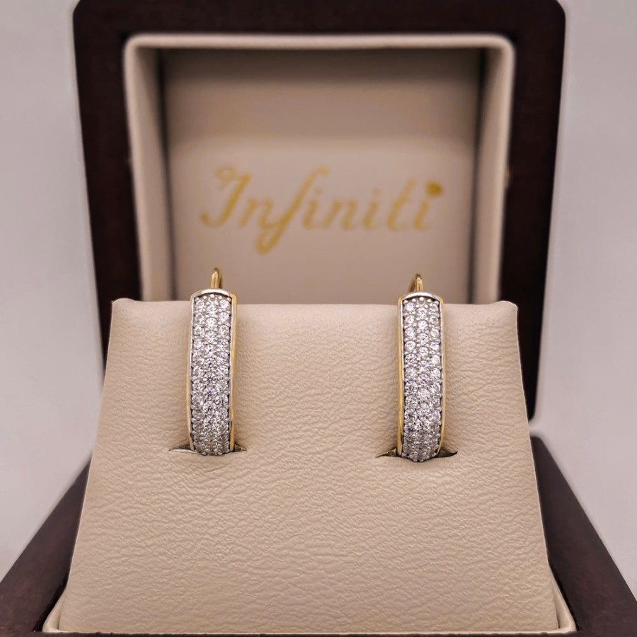 Joyeria Fina Infiniti Joyas Aretes | Aretes Oro 10K - Colgantes Con Zirconias