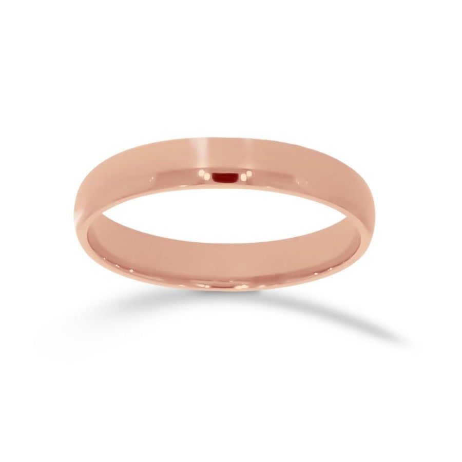 Joyeria Fina Infiniti Joyas Argollas Matrimoniales | Argolla Oro Rosa 10K/14K - 3 Mm Lisa Media Cana Con Confort