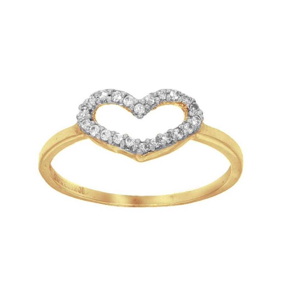 Joyeria Fina Infiniti Joyas Anillos Varios | Anillo Corazon Oro 10K Con Zirconias