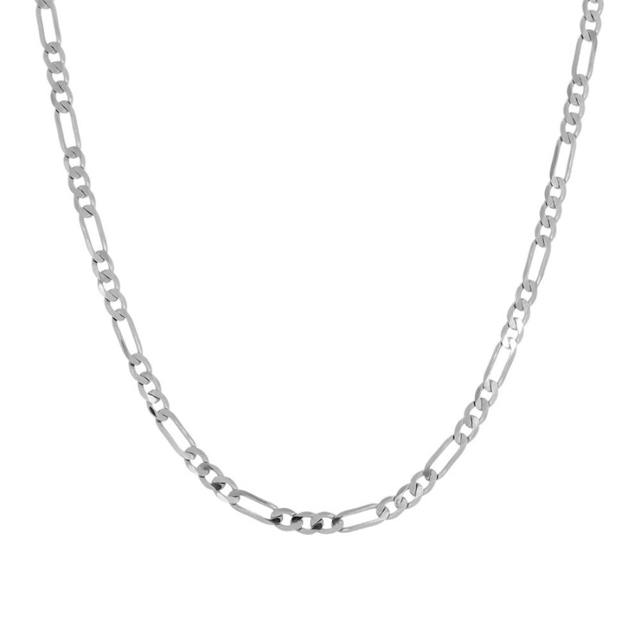 Joyeria Fina Infiniti Joyas Cadenas 10K | Cadena Oro Blanco 10K - Cartie 45/50/55 Cm, Ancho 3 Mm