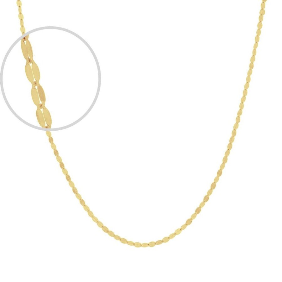 Joyeria Fina Infiniti Joyas Cadena Bebe | Cadena Italiana Oro 10K - Ancla Espejo 40/45/50 Cm, Ancho 1.3 Mm