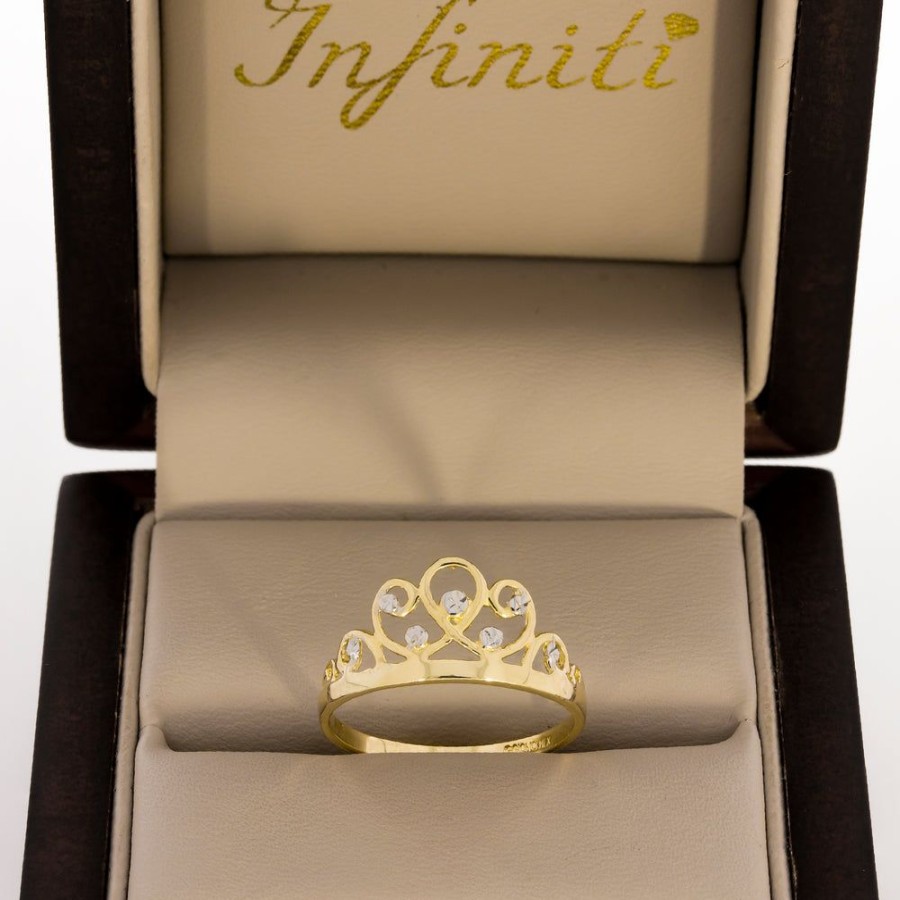 Joyeria Fina Infiniti Joyas Anillos Varios | Anillo Oro 10K - Corona Con Zirconias