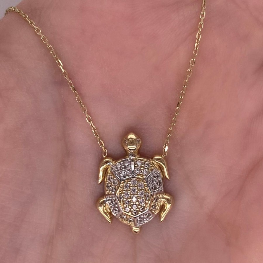 Joyeria Fina Infiniti Joyas Gargantillas | Gargantilla Oro 10K - Tortuga Con Zirconias