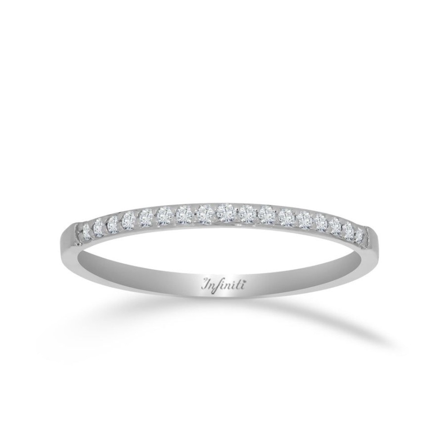 Joyeria Fina Infiniti Joyas Churumbelas | Churumbela Oro Blanco 14K - Pave Diamantes De 12 Puntos Totales