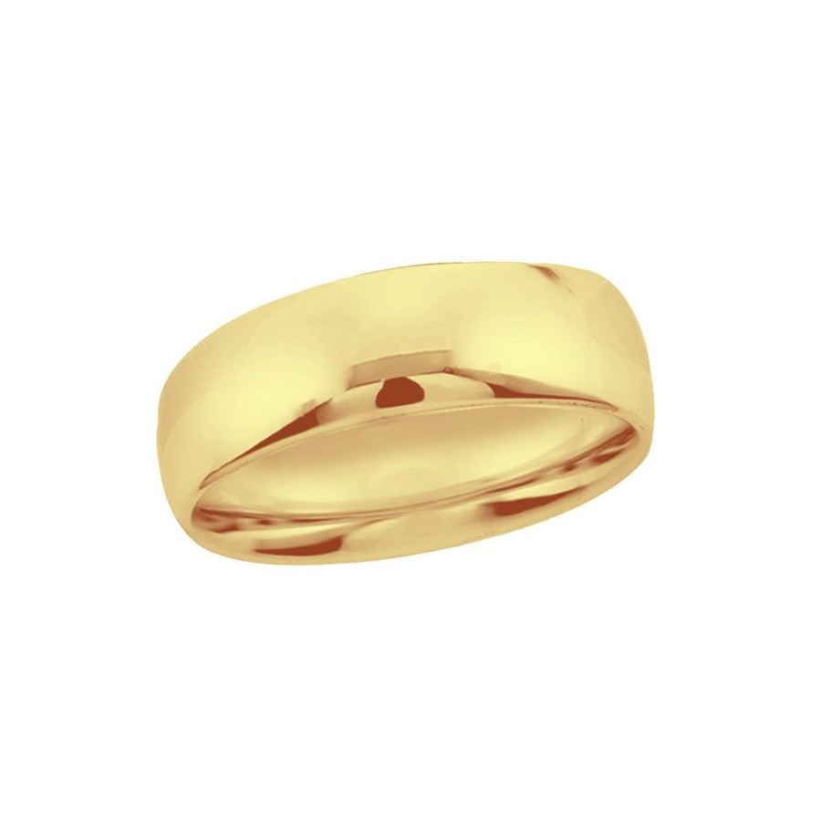 Joyeria Fina Infiniti Joyas Argollas Matrimoniales | Argolla Oro 10K/14K - 6 Mm Lisa Media Cana Con Confort