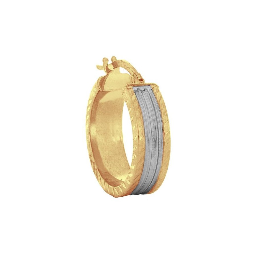 Joyeria Fina Infiniti Joyas Arracadas | Arracada Diamantada 2 Cm De Diametro, Ancho 6 Mm, Oro 10K