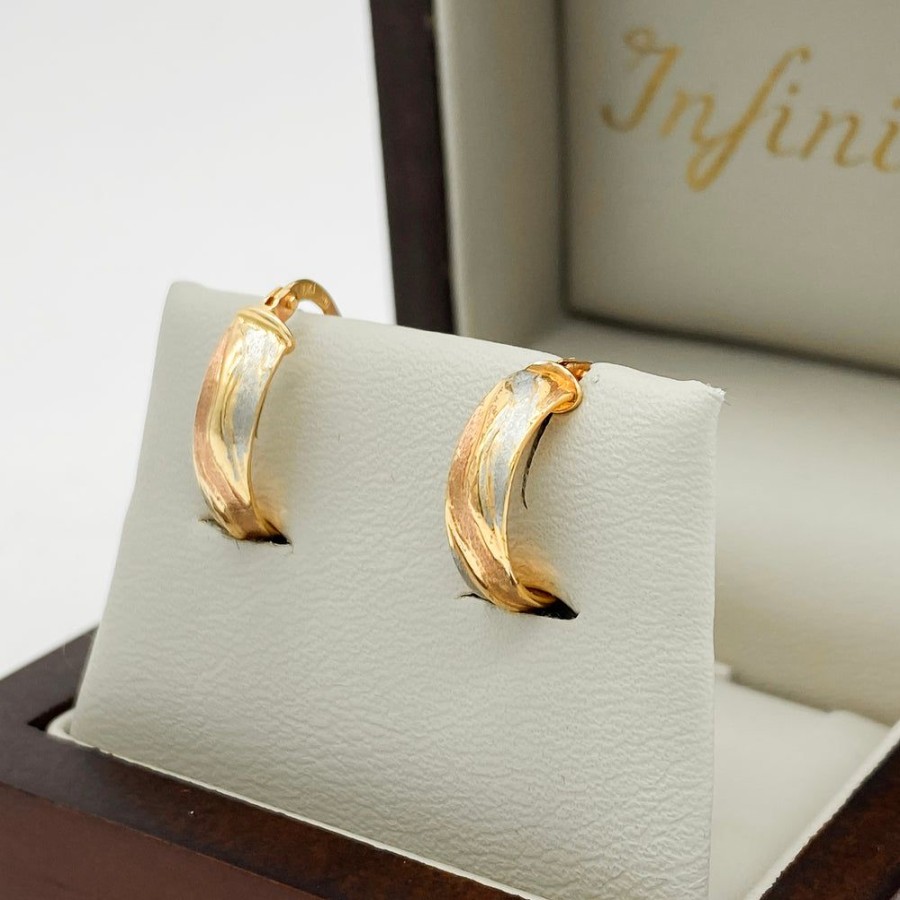 Joyeria Fina Infiniti Joyas Arracadas | Arracada Oro 10K - Florentino 1.3/1.8/2.4/2.6 Cm Diametro