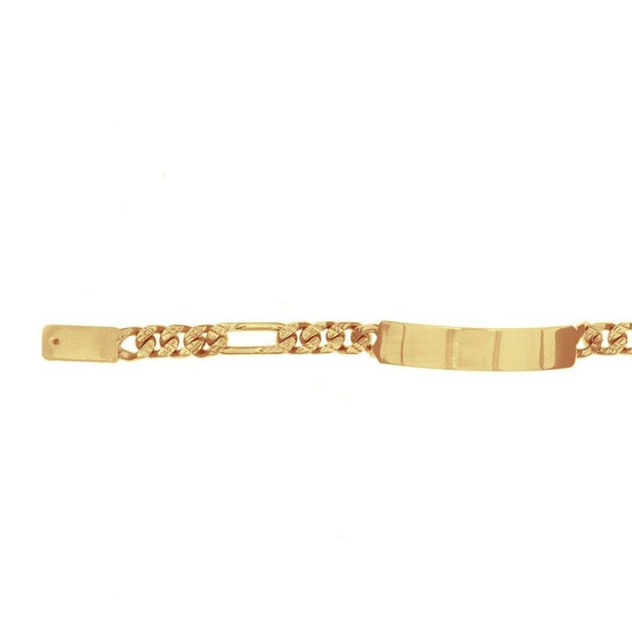 Joyeria Fina Infiniti Joyas Nino & Bebe | Esclava Cartie Placa Lisa, 12 Cm Largo, Ancho 6 Mm, Oro 10K