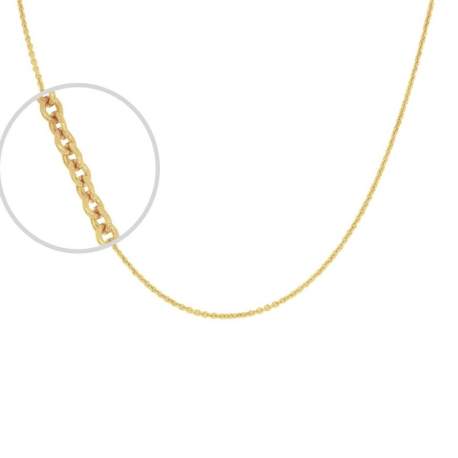 Joyeria Fina Infiniti Joyas Cadenas 14K | Cadena Oro 14K Rolo Mini 40 Cm, Ancho 1 Mm