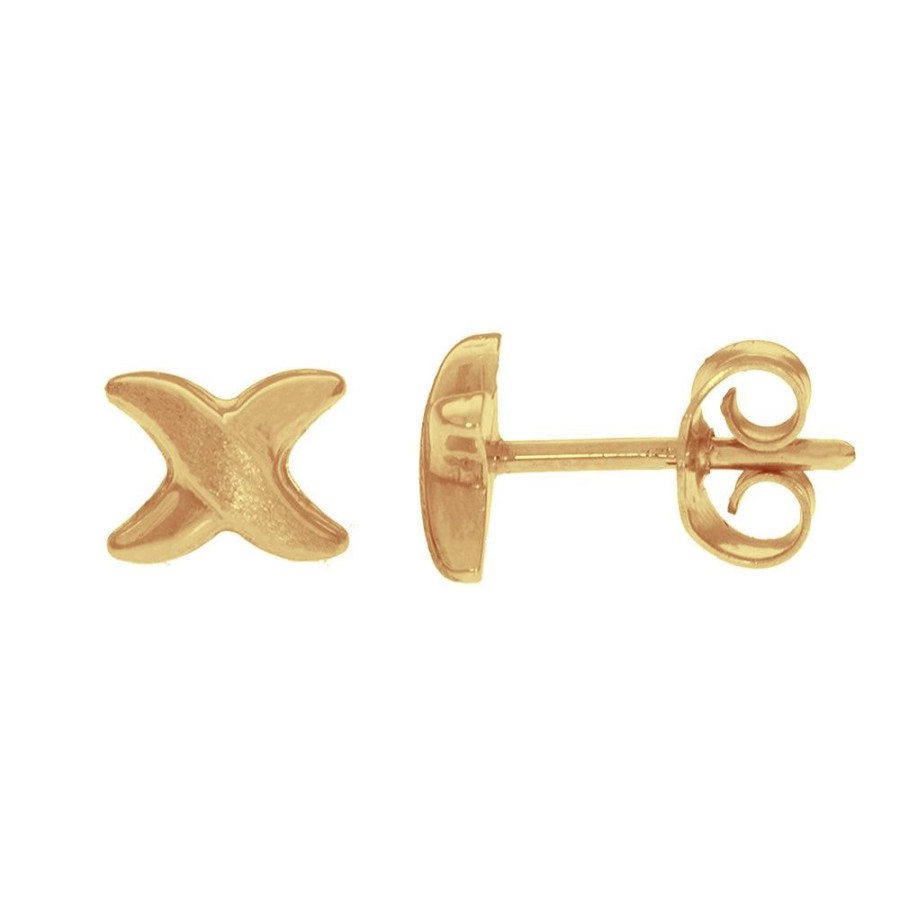 Joyeria Fina Infiniti Joyas Broqueles | Broquel X, Oro 14K