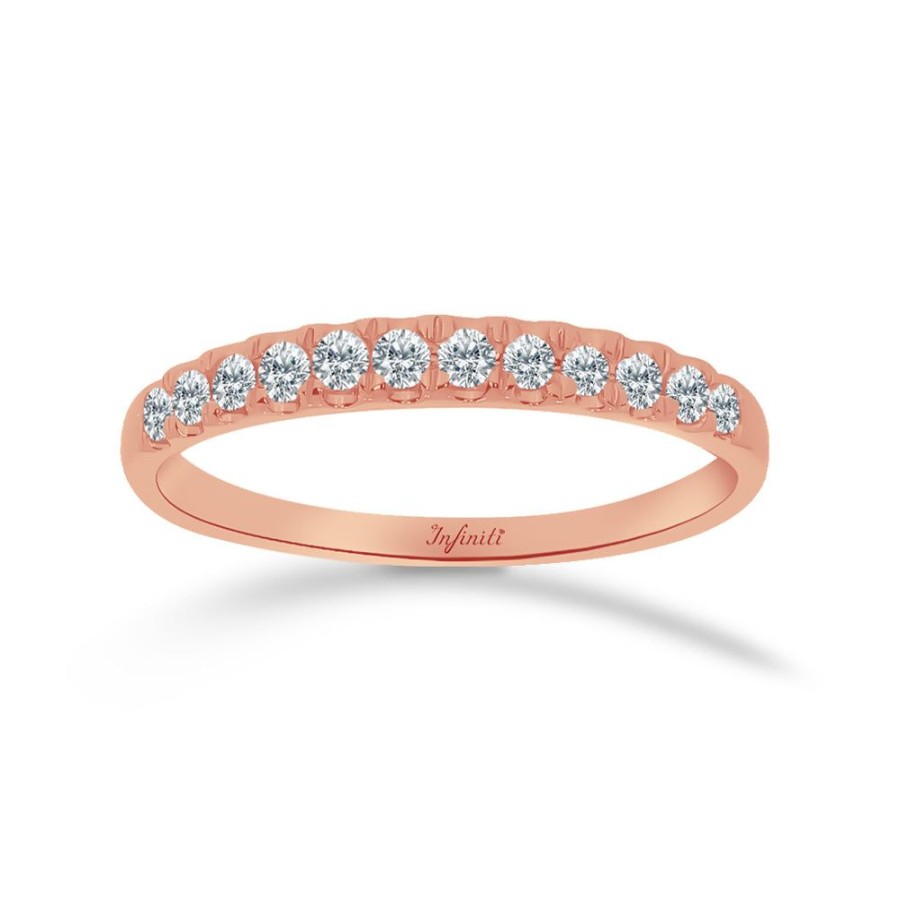 Joyeria Fina Infiniti Joyas Churumbelas | Churumbela Oro Rosa 14K - Pave Diamantes De 15 Puntos Totales