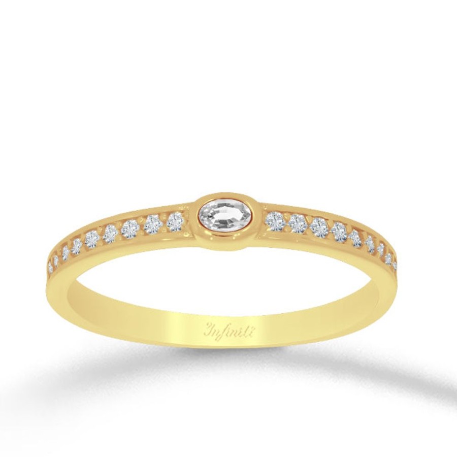 Joyeria Fina Infiniti Joyas Churumbelas | Anillo Oro 10K - Zirconia Blanca