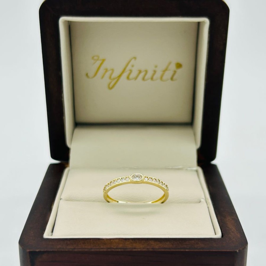 Joyeria Fina Infiniti Joyas Churumbelas | Anillo Oro 10K - Zirconia Blanca