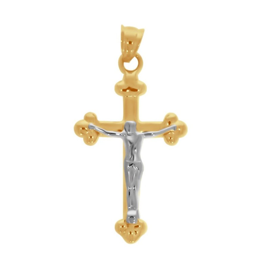 Joyeria Fina Infiniti Joyas Cruces | Cruz Redondeada Con Cristo - Oro 14K