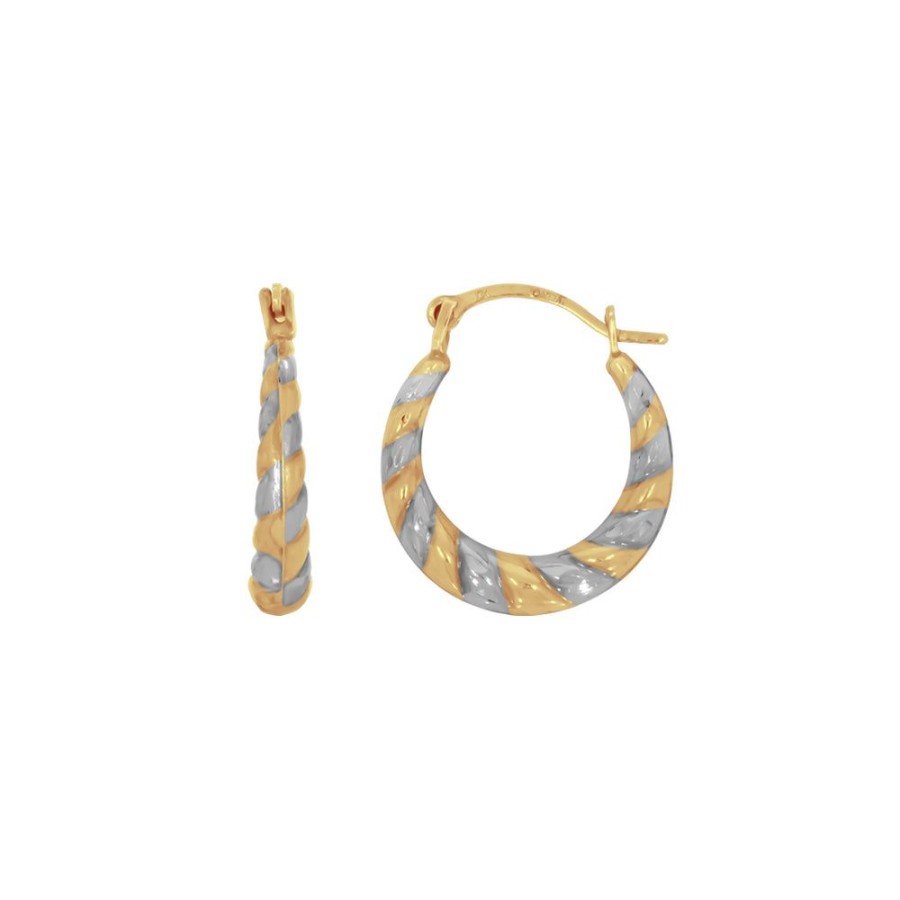 Joyeria Fina Infiniti Joyas Arracadas | Arracadas Oro Combinado 10K