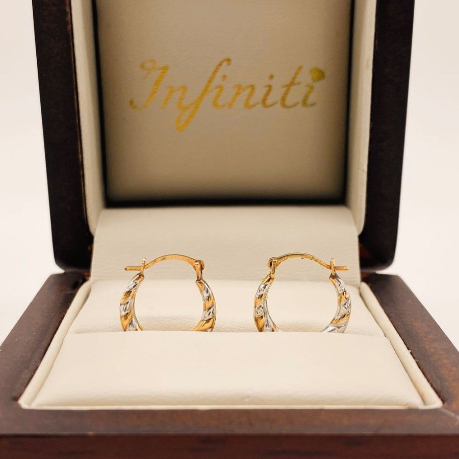 Joyeria Fina Infiniti Joyas Arracadas | Arracadas Oro Combinado 10K