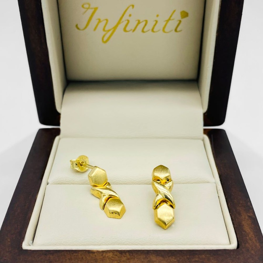 Joyeria Fina Infiniti Joyas Broqueles | Broquel X O, Oro 14K