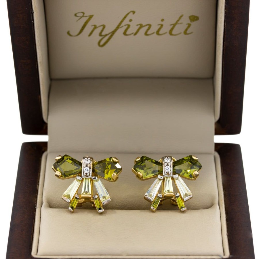 Joyeria Fina Infiniti Joyas Aretes | Aretes Oro 10K, Mono Con Zirconias