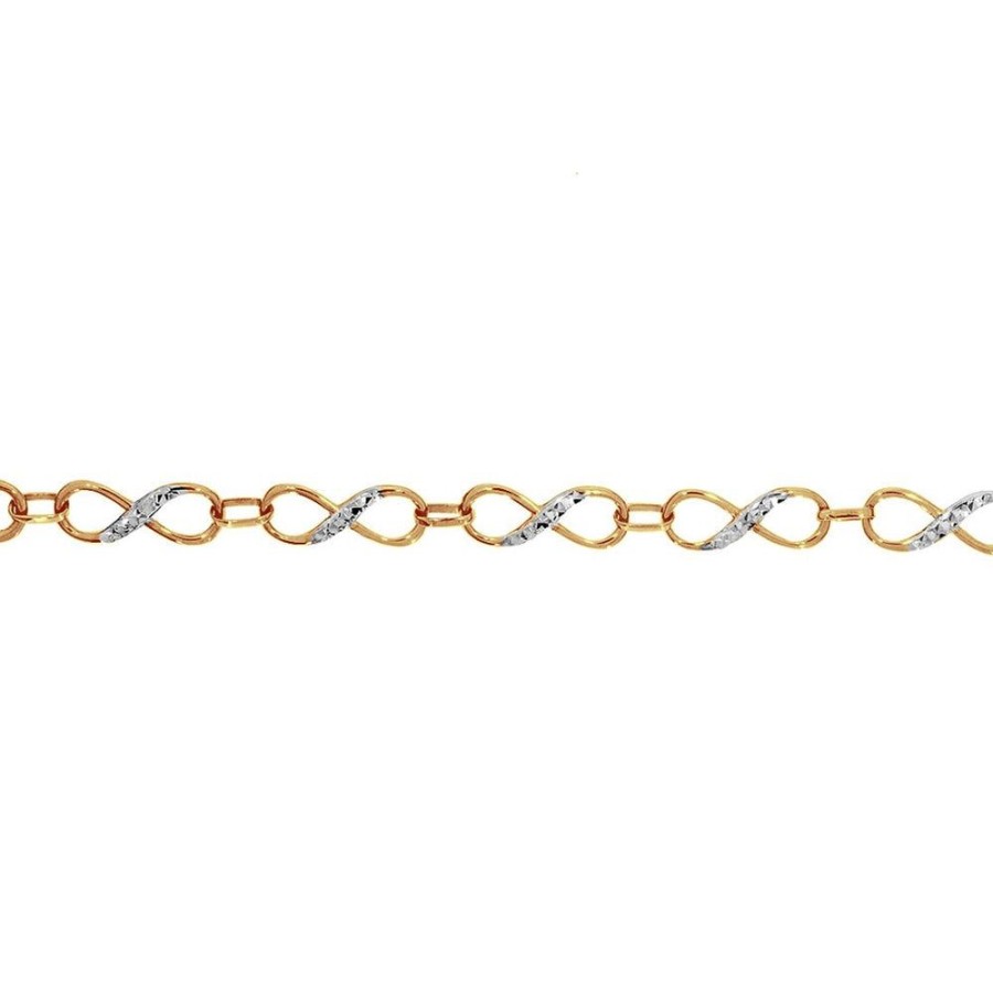 Joyeria Fina Infiniti Joyas Pulseras Dama | Pulsera Oro 10K, Con Infinito Diamantado, Largo 19 Cm, Ancho 6 Mm, Oro 10K