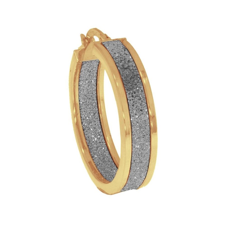 Joyeria Fina Infiniti Joyas Arracadas | Arracada Diamantada Oro 10K 2.5 Cm Diametro, Ancho 6 Mm