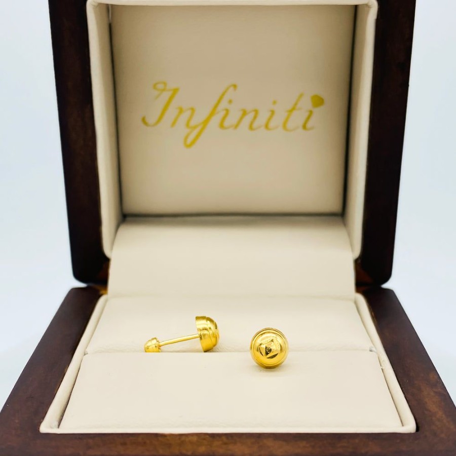 Joyeria Fina Infiniti Joyas Broqueles | Broquel Diamantado 5 Mm, Oro 18K