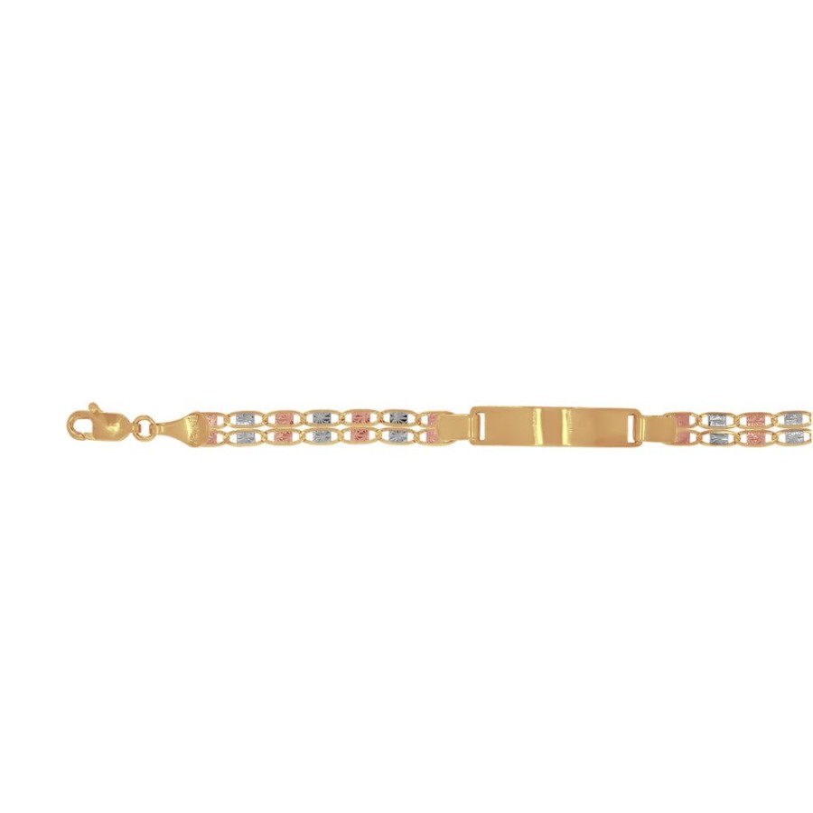 Joyeria Fina Infiniti Joyas Nino & Bebe | Esclava Oro 10K - Florentino Con Doble Eslabon, 12.5 Cm Largo